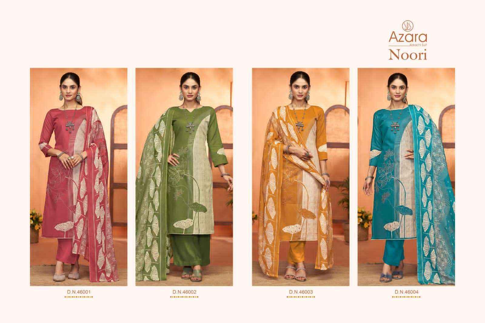 Radhika Fashion Azara Noori Lawn Cotton Dress Material (4 pcs Catalogue)