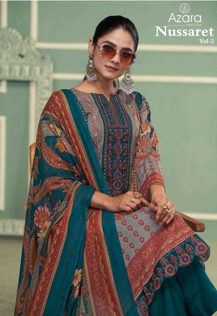 Radhika Fashion Azara Nushrat Vol 2 Cambric Cotton Dress Material 2 pcs Catalogue