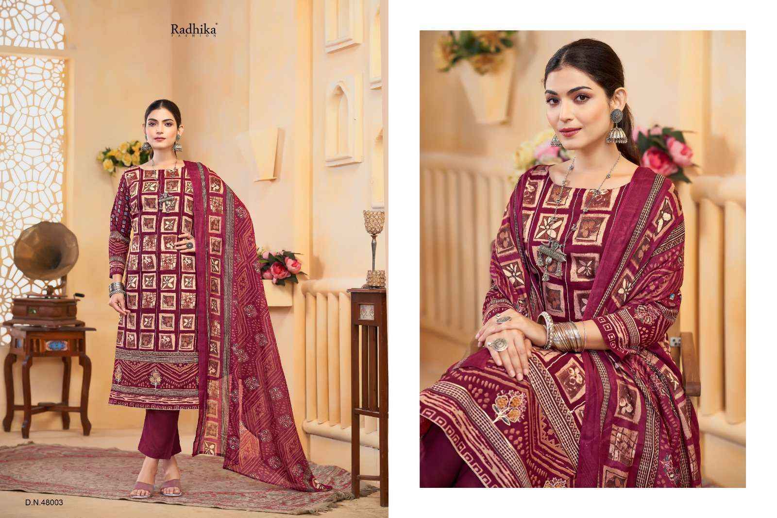 Radhika Fashion Azara Shirin Lawn Cotton Dress Material (4 pcs Catalogue)