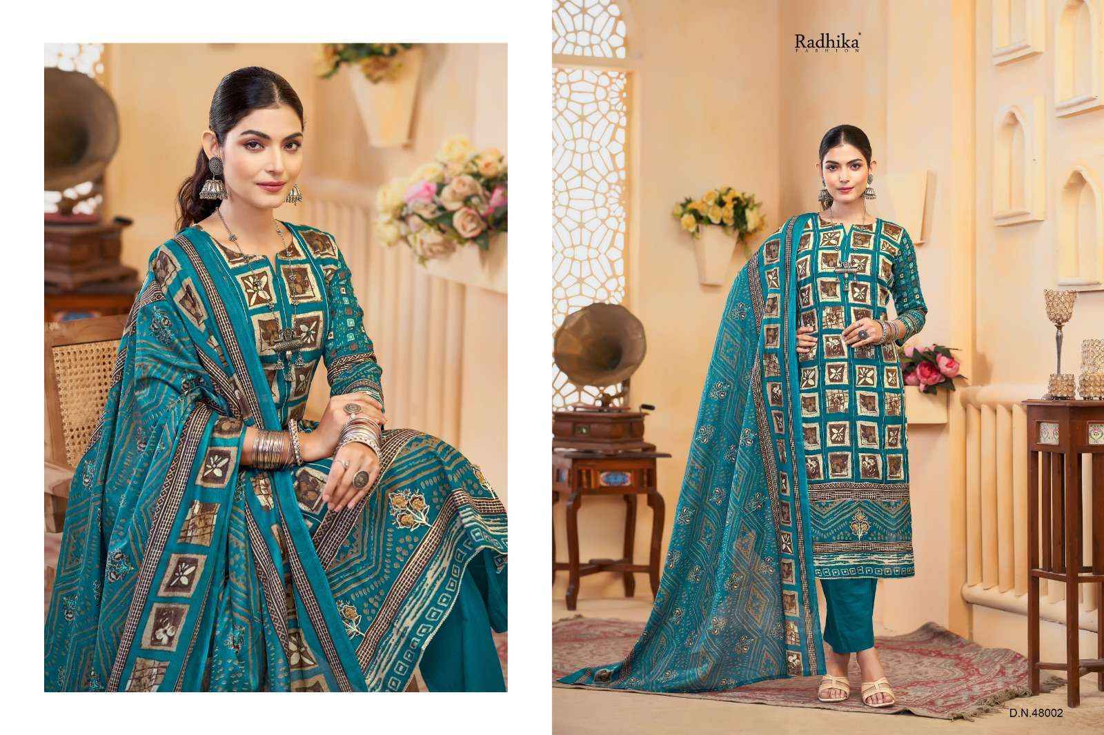 Radhika Fashion Azara Shirin Lawn Cotton Dress Material (4 pcs Catalogue)