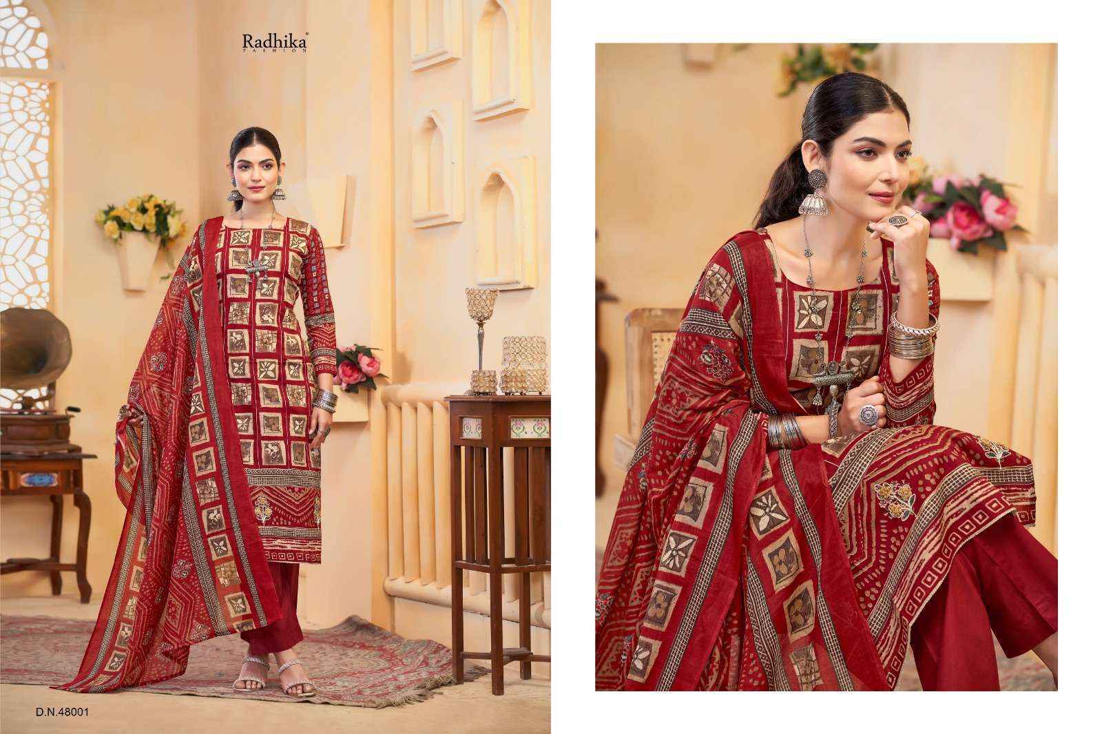 Radhika Fashion Azara Shirin Lawn Cotton Dress Material (4 pcs Catalogue)