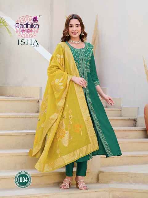 Radhika Lifestyle Isha Vol-1 Roman Silk Readymade Suit (4 pcs Catalogue)