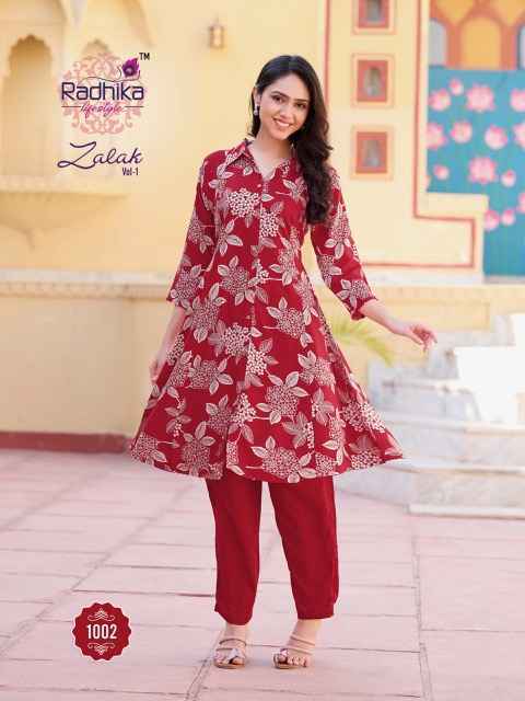 Radhika Lifestyle Zalak Vol-1 Rayon Co ord Set (6 pcs Catalogue)