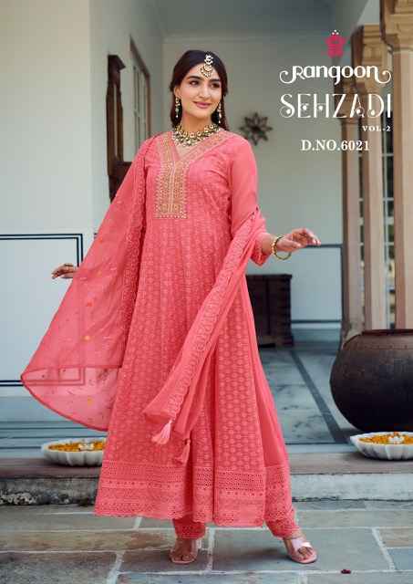 Rangoon Sehzadi Vol-2 Schiffli Georgette Readymade Suit (4 pcs Catalogue)
