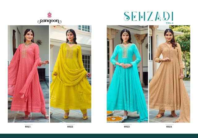 Rangoon Sehzadi Vol-2 Schiffli Georgette Readymade Suit (4 pcs Catalogue)