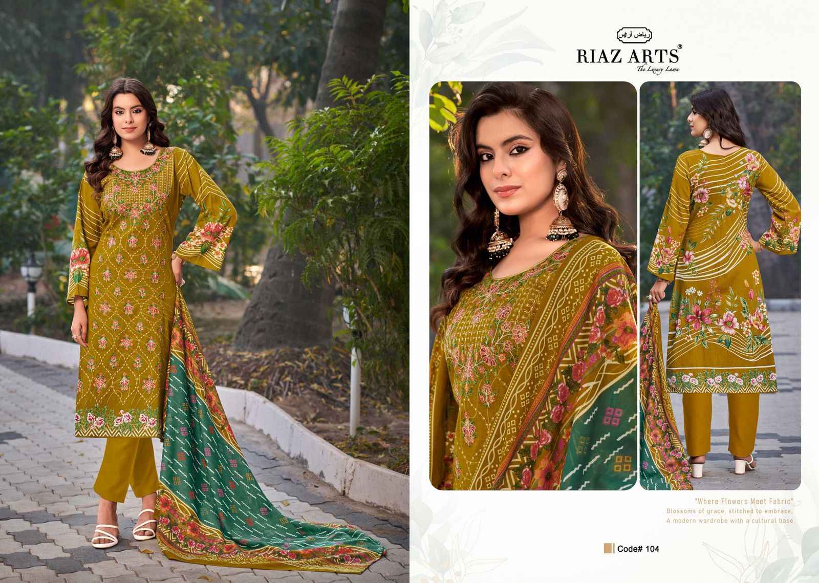 Riaz Arts Elan Vol 2 Karachi Lawn Dress Material 6 pcs Catalogue