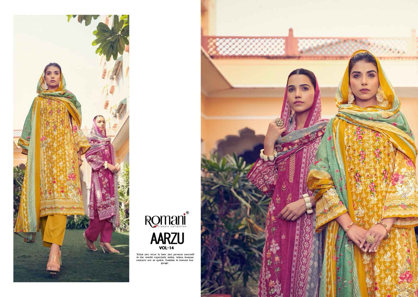 Romani Aarzu Vol 14 Cotton Dress Material 8 pcs Catalogue