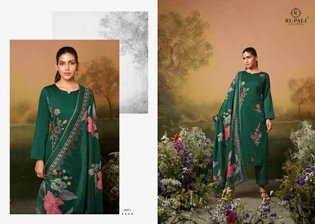 Rupali Fashion Guldasta Jam Satin Dress Material (6 pcs Catalogue)