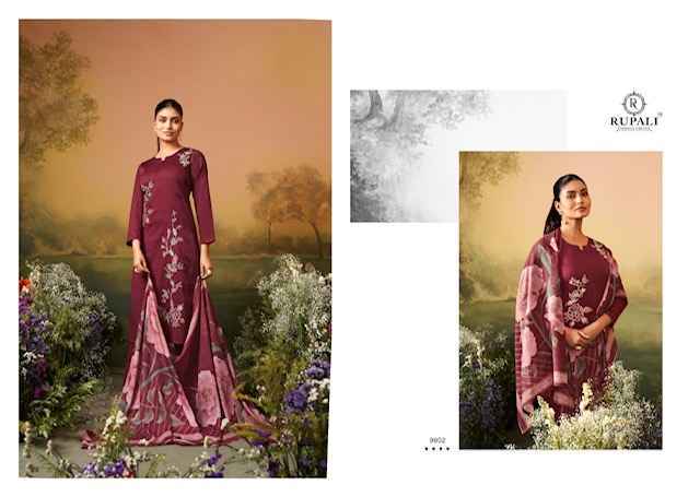 Rupali Fashion Guldasta Jam Satin Dress Material (6 pcs Catalogue)