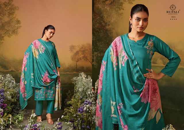 Rupali Fashion Guldasta Jam Satin Dress Material (6 pcs Catalogue)