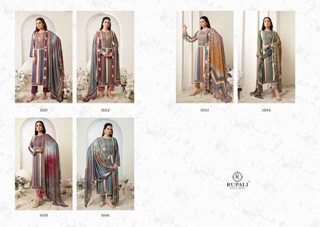 Rupali Fashion Leela Viscouse Musline Dress Material (6 pcs Catalogue)