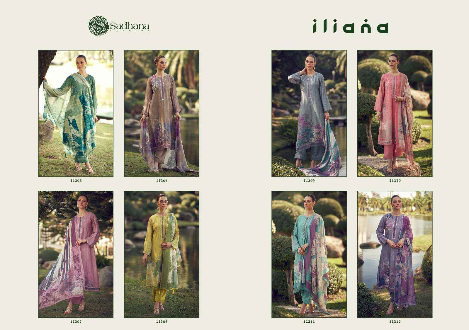 Sadhna Fashion Iliana Musline Silk Dress Material (8 pcs Catalogue)