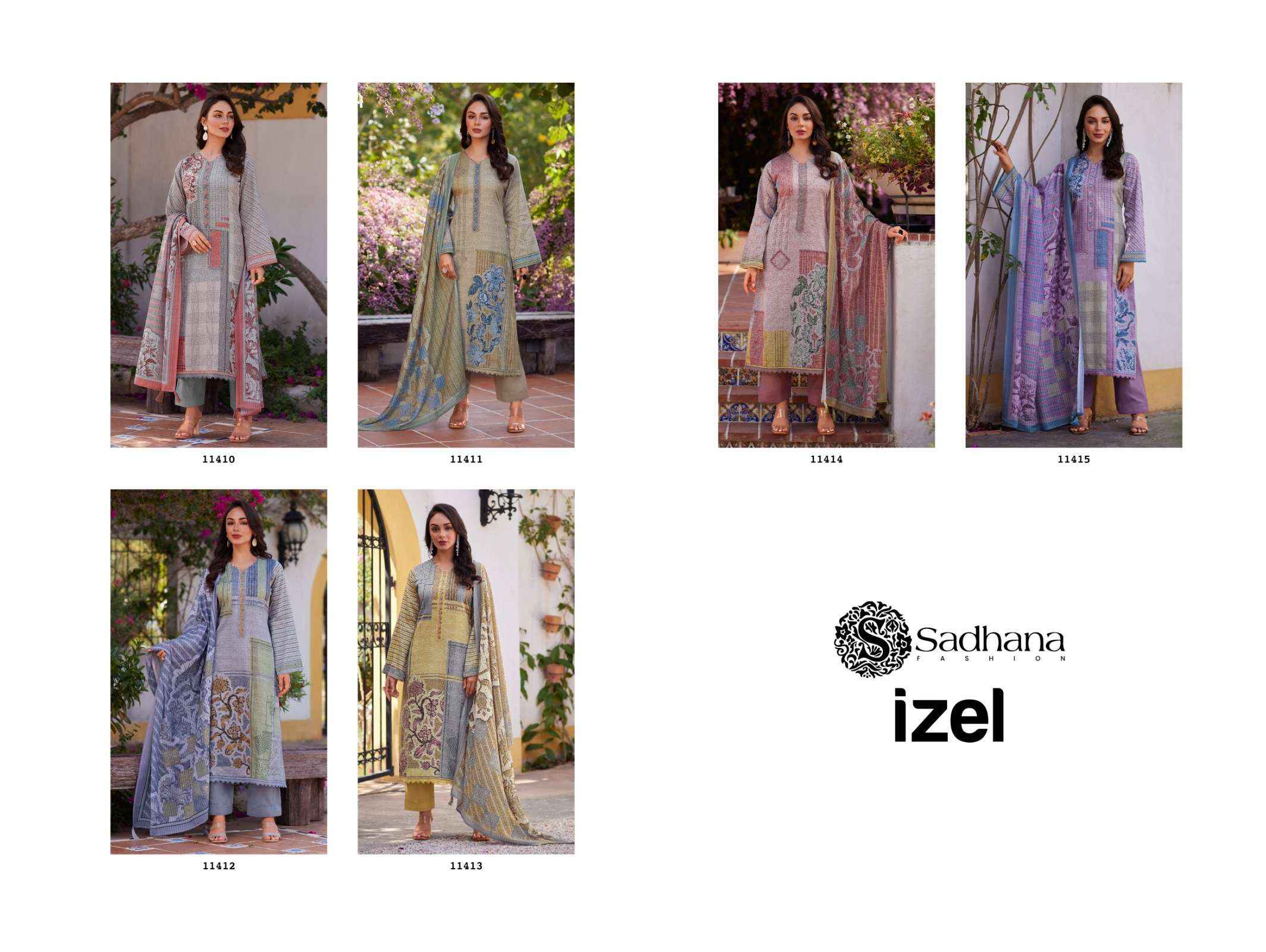 Sadhna Fashion Izel Jam Cotton Dress Material 6 pcs Catalogue