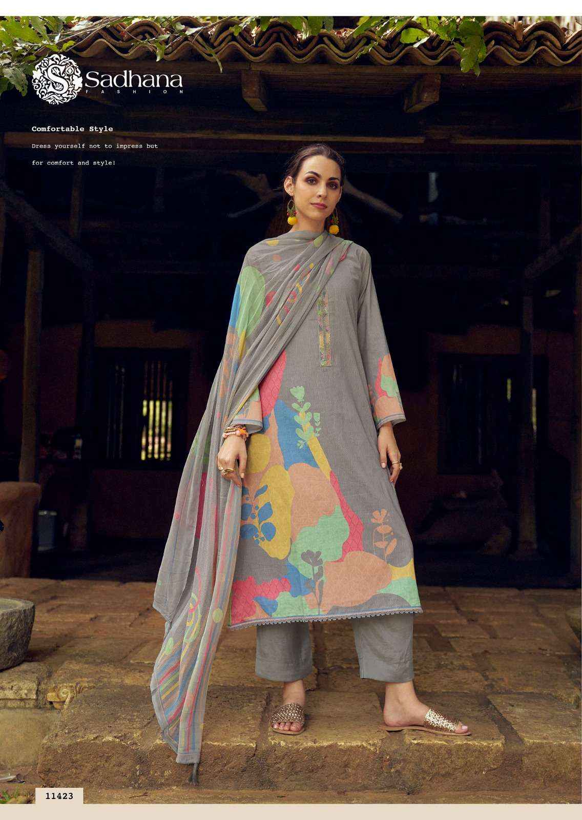 Sadhna Fashion Nasrin Lawn Cotton Dress Material 6 pcs Catalogue