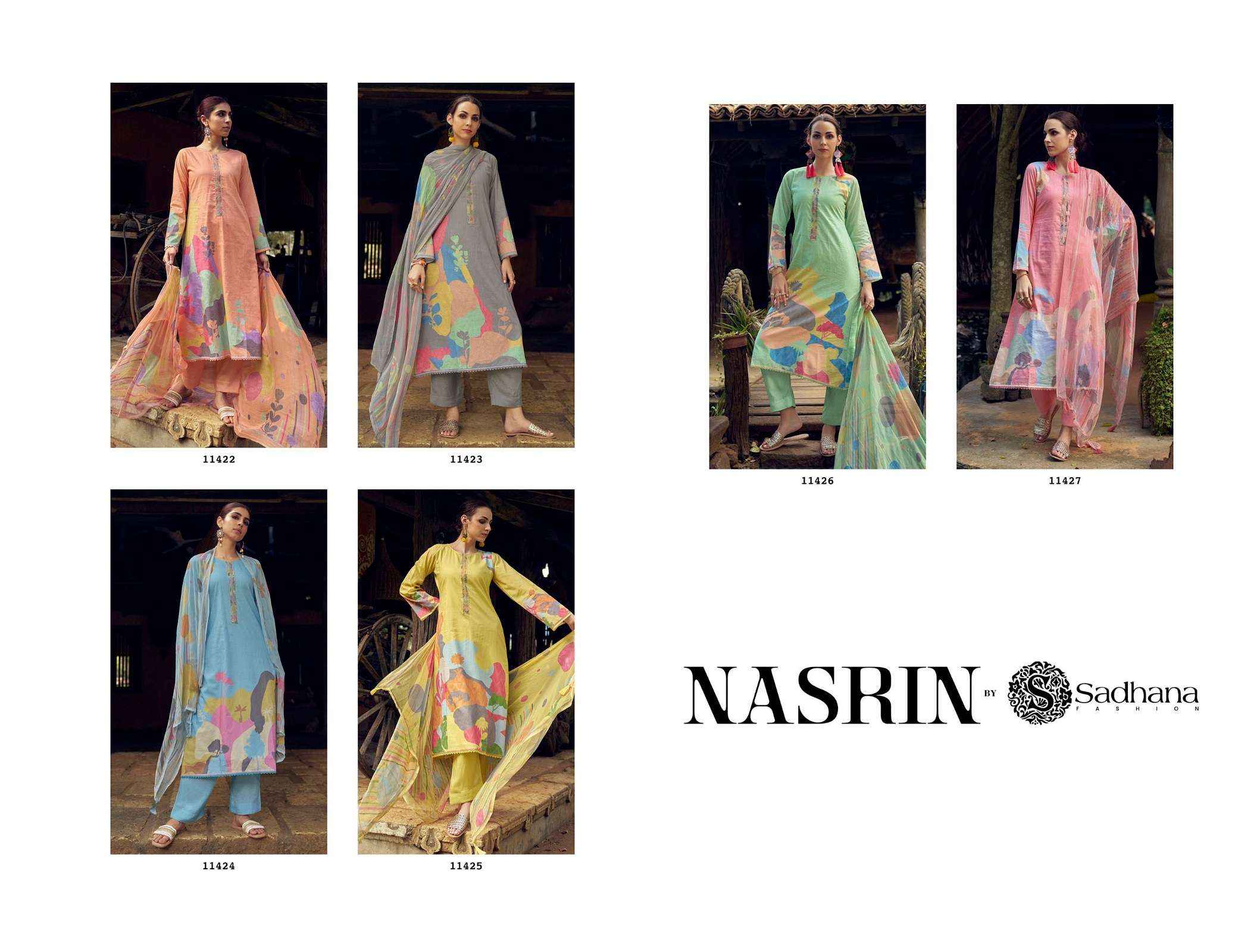 Sadhna Fashion Nasrin Lawn Cotton Dress Material 6 pcs Catalogue