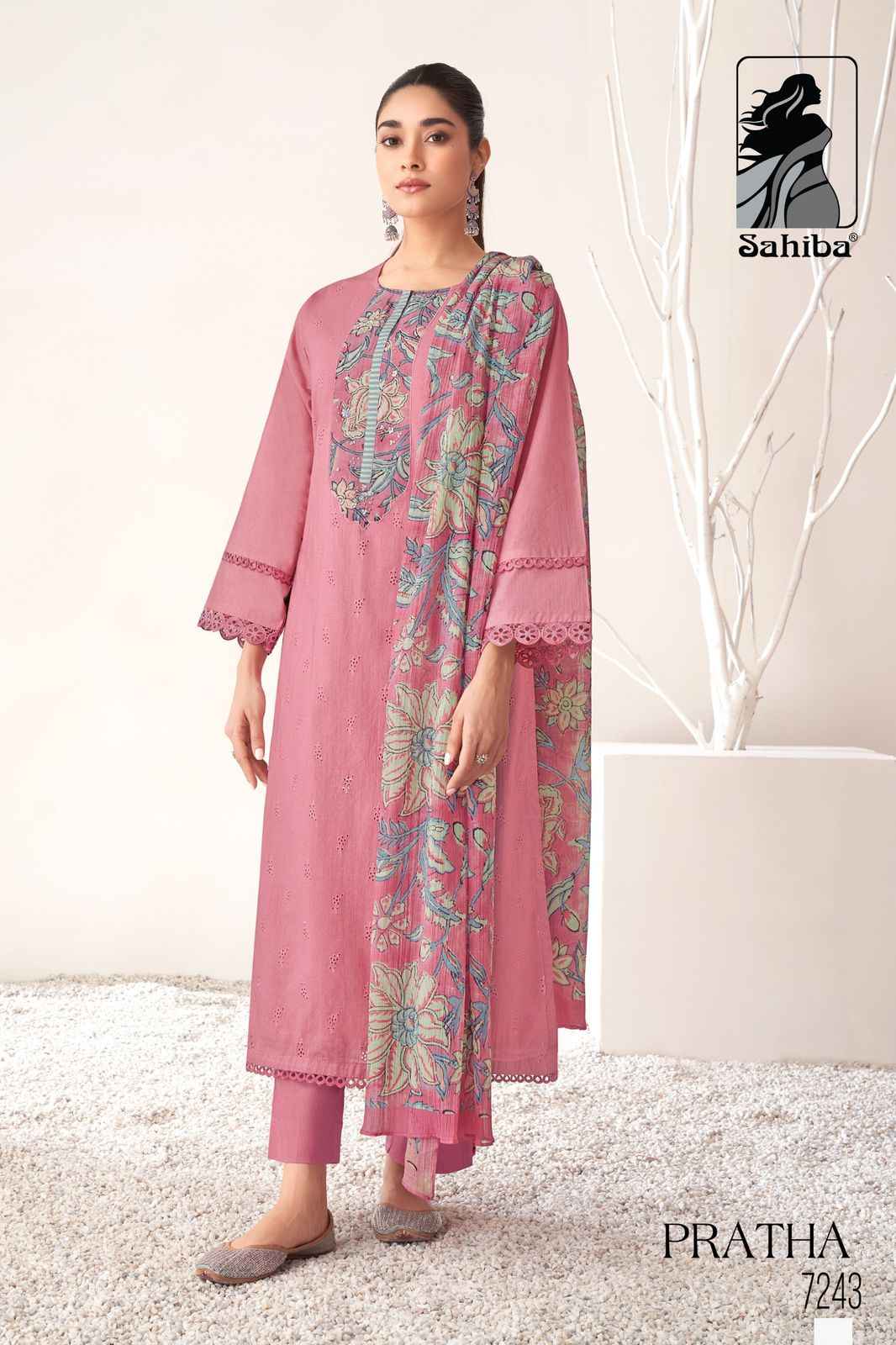 Sahiba Pratha Cotton Dress Material 3 pcs Catalogue