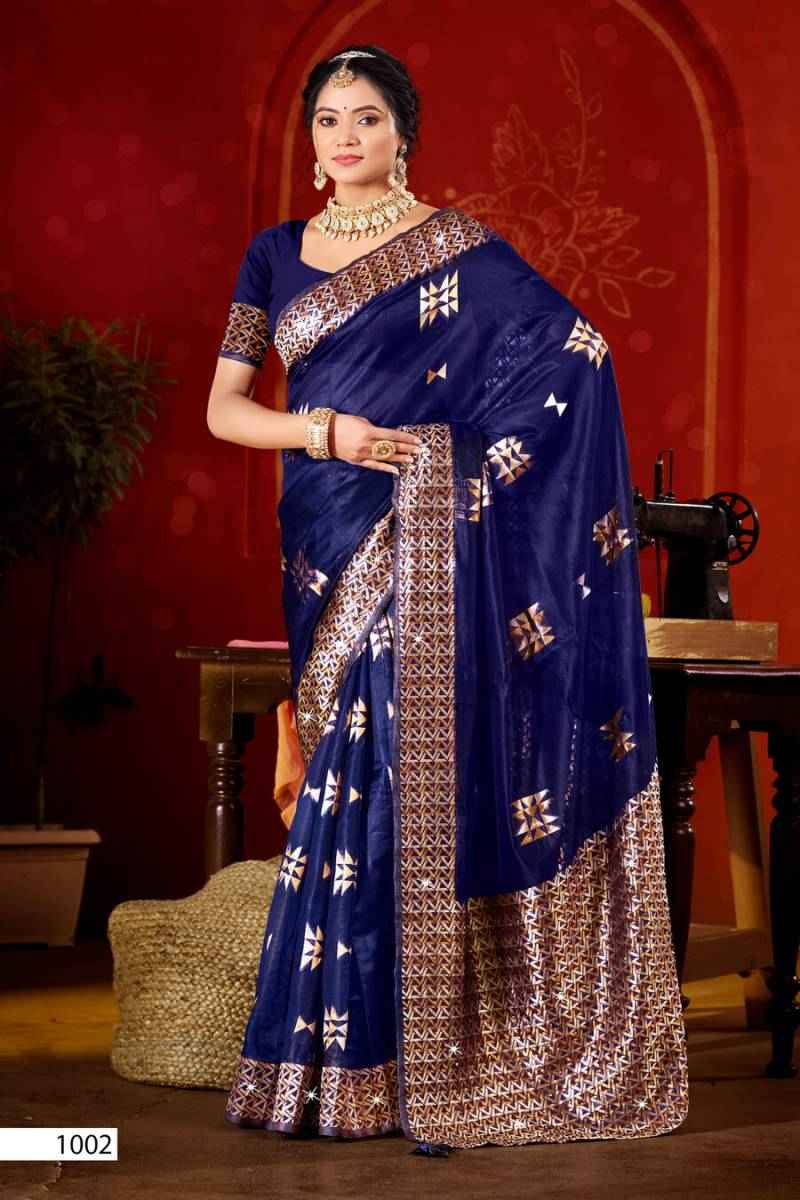 Saroj Pragati Vol-1 Organza Swarovski Saree (6 pcs Catalogue)