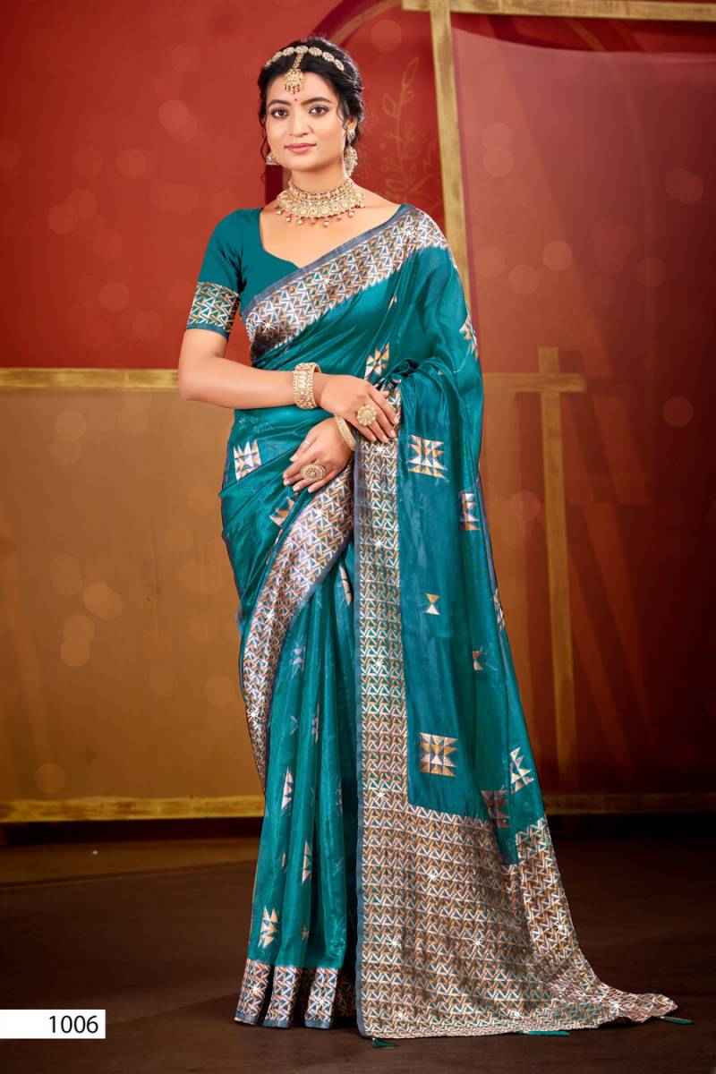 Saroj Pragati Vol-1 Organza Swarovski Saree (6 pcs Catalogue)