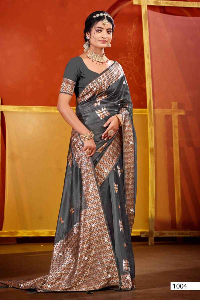 Saroj Pragati Vol-1 Organza Swarovski Saree (6 pcs Catalogue)