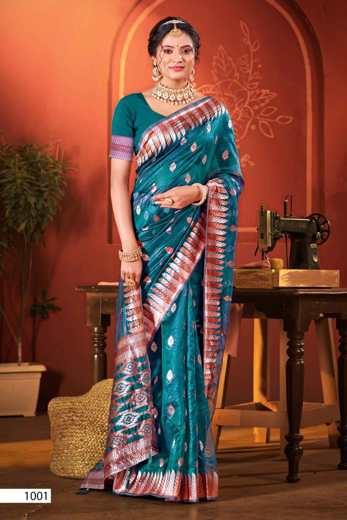 Saroj Pragati Vol-2 Organza Swarovski Saree (6 pcs Catalogue)