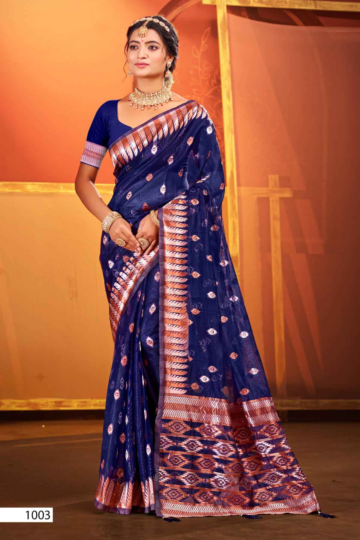 Saroj Pragati Vol-2 Organza Swarovski Saree (6 pcs Catalogue)
