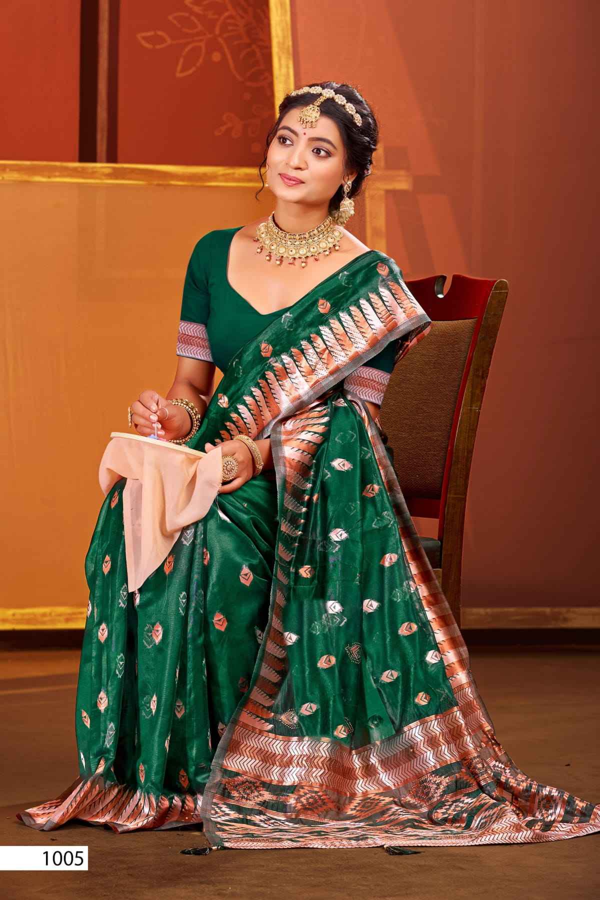 Saroj Pragati Vol-2 Organza Swarovski Saree (6 pcs Catalogue)