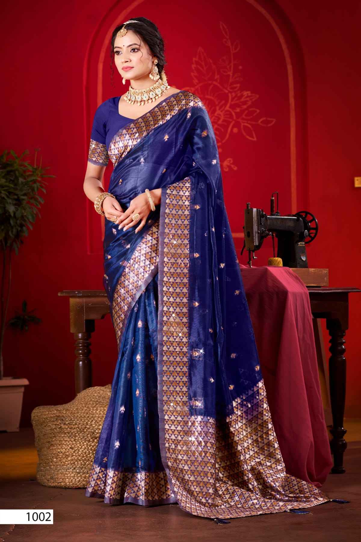 Saroj Pragati Vol-3 Organza Swarovski Saree (6 pcs Catalogue)