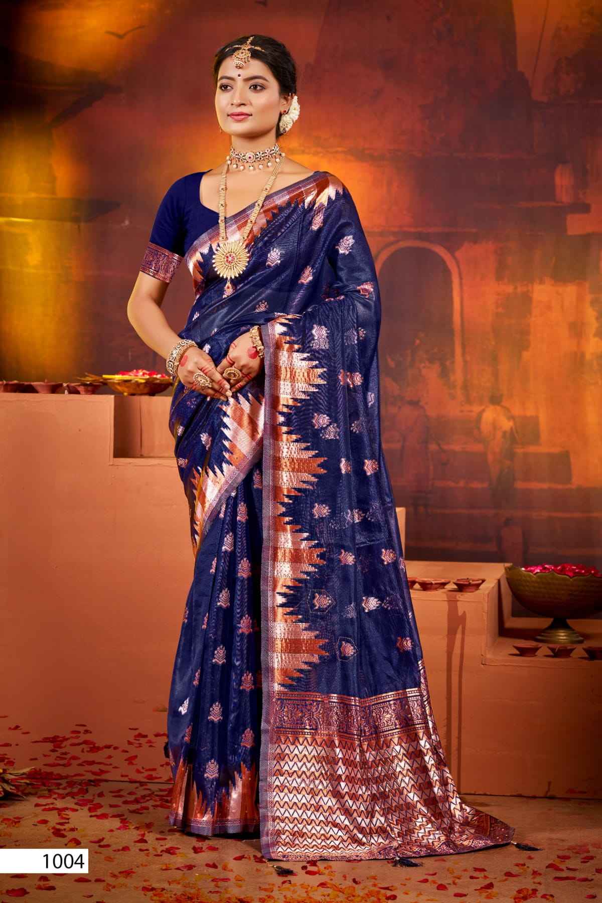 Saroj Pragati Vol-4 Organza Swarovski Saree (6 pcs Catalogue)