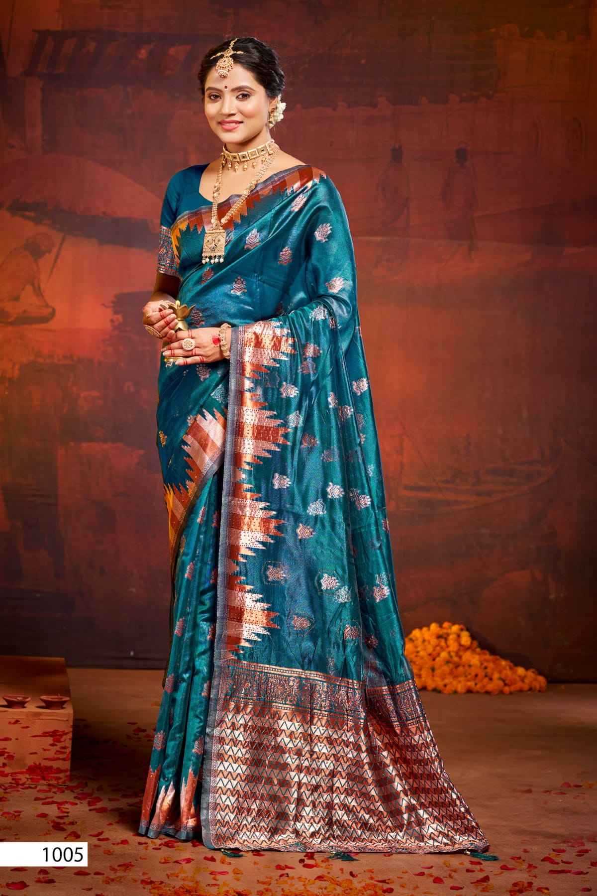 Saroj Pragati Vol-4 Organza Swarovski Saree (6 pcs Catalogue)