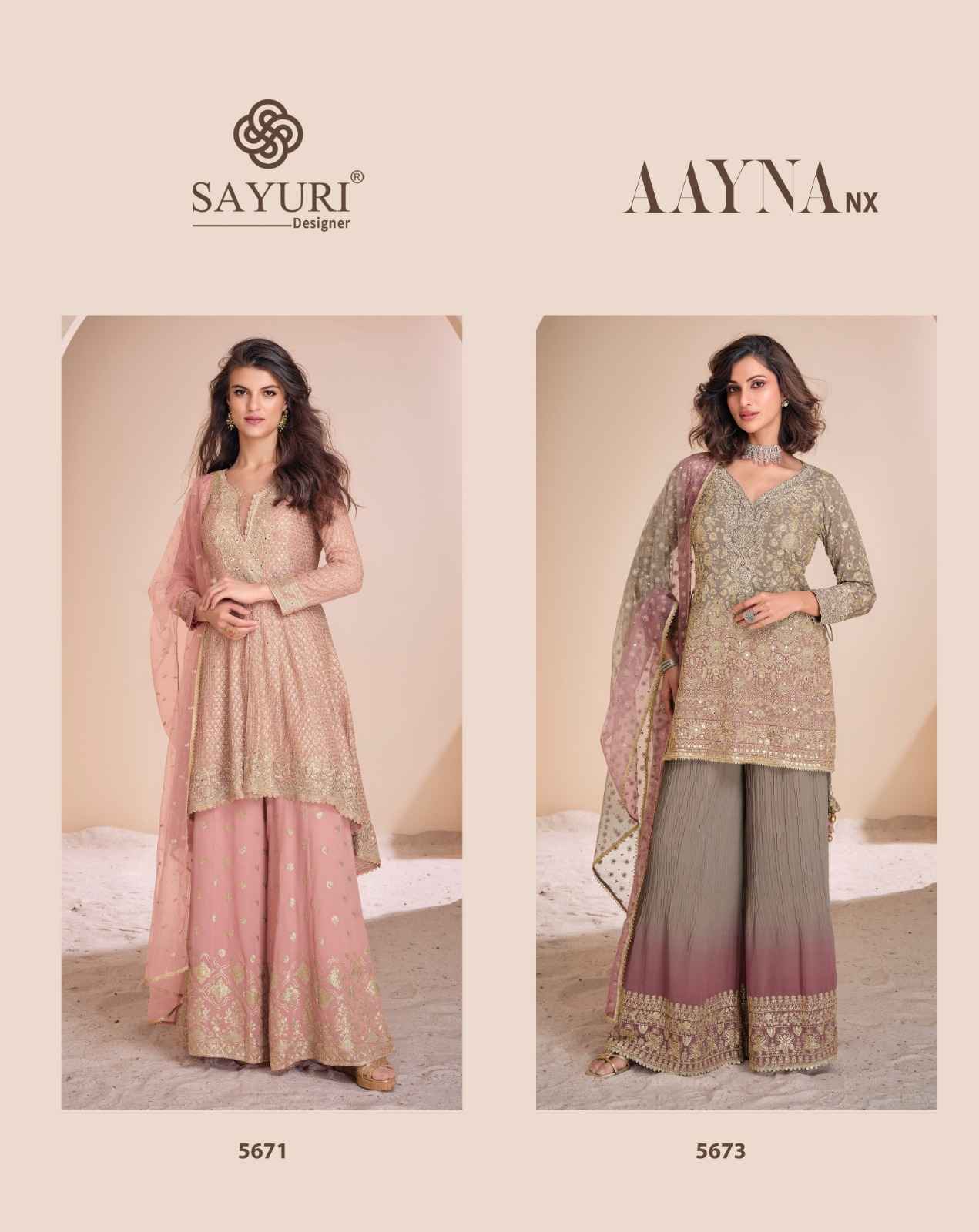 Sayuri Designer Aayna Nx Readumade Georgette Dress 2 pcs Catalogue