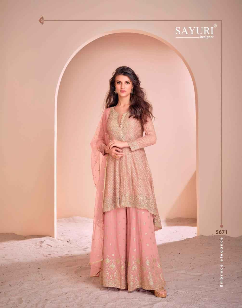 Sayuri Designer Aayna Nx Readumade Georgette Dress 2 pcs Catalogue