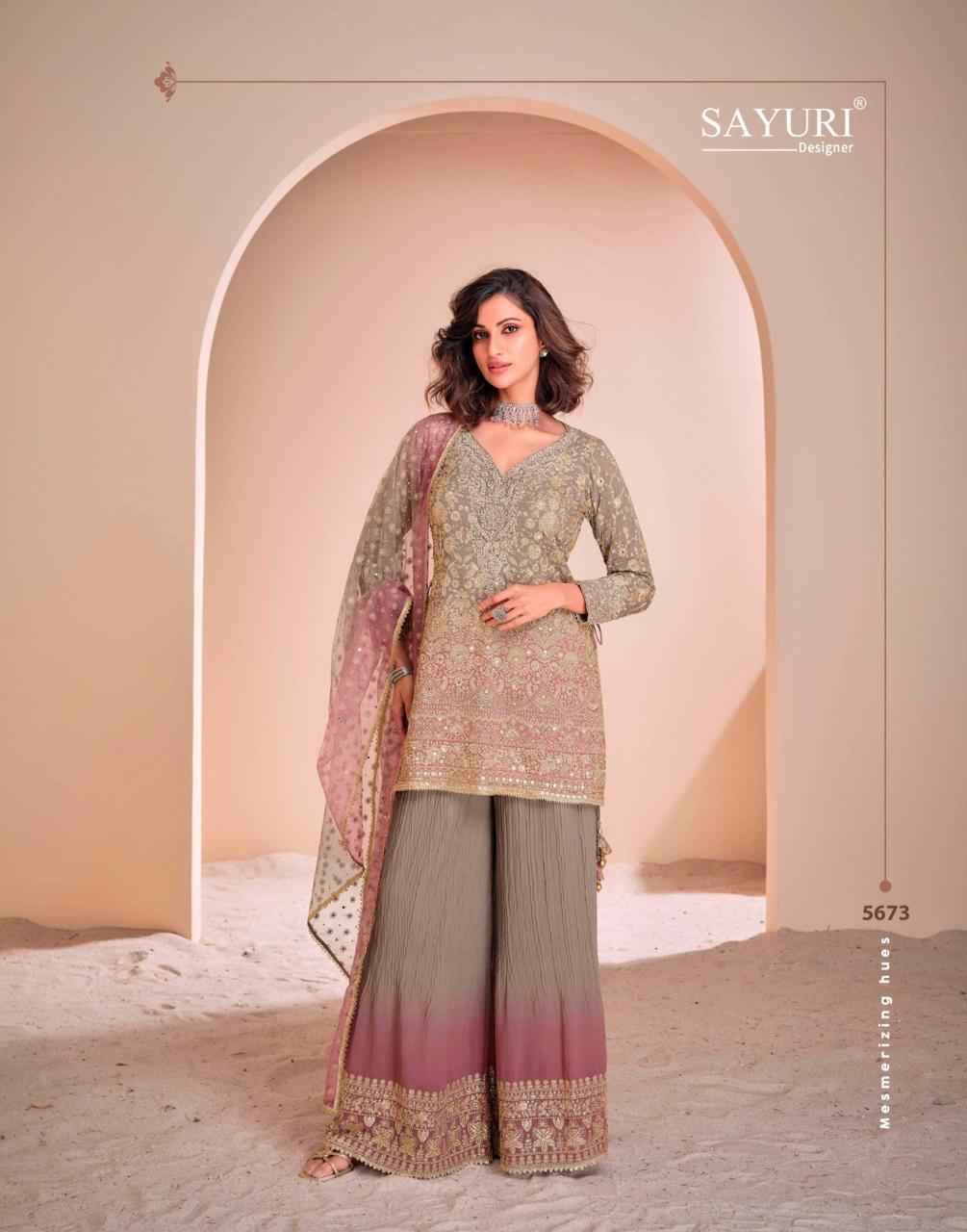 Sayuri Designer Aayna Nx Readumade Georgette Dress 2 pcs Catalogue