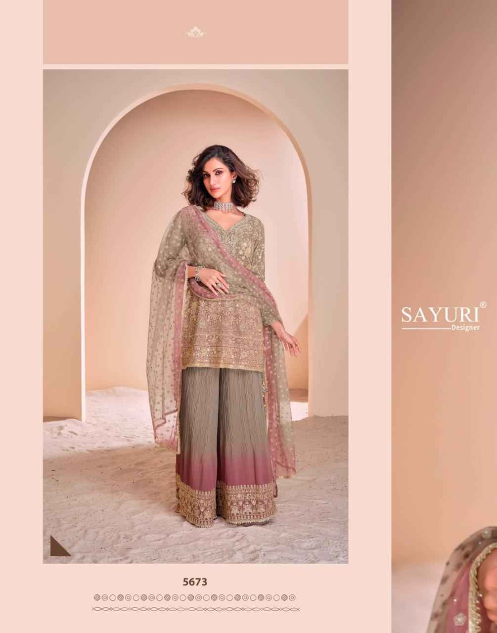 Sayuri Designer Aayna Nx Readumade Georgette Dress 2 pcs Catalogue