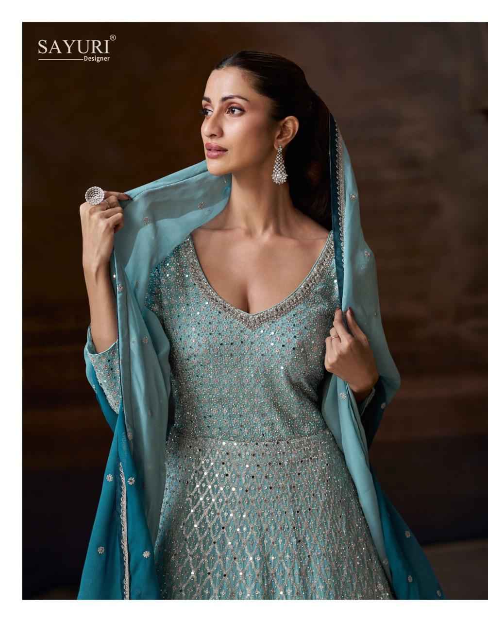 Sayuri Designer Avni Readymade Chinon Silk Dress 3 pcs Catalogue