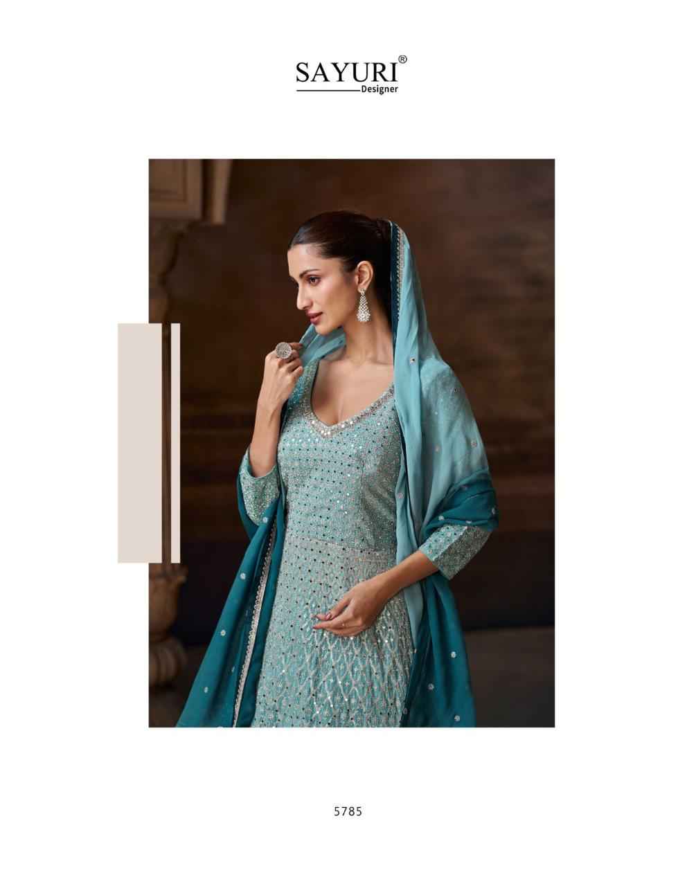 Sayuri Designer Avni Readymade Chinon Silk Dress 3 pcs Catalogue