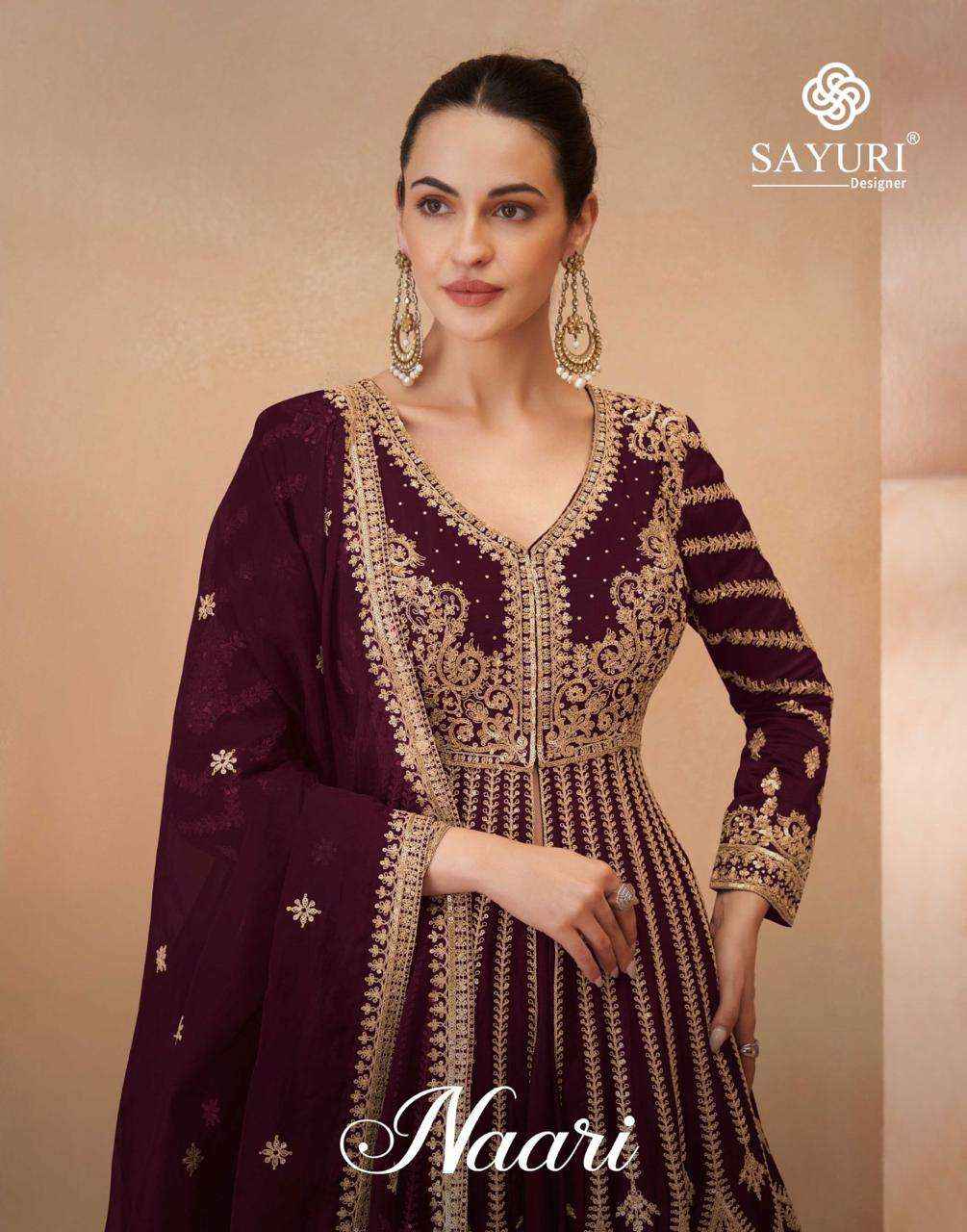 Sayuri Designer Naari Readymade Real Chinon Silk Dress (5 pcs Catalogue)