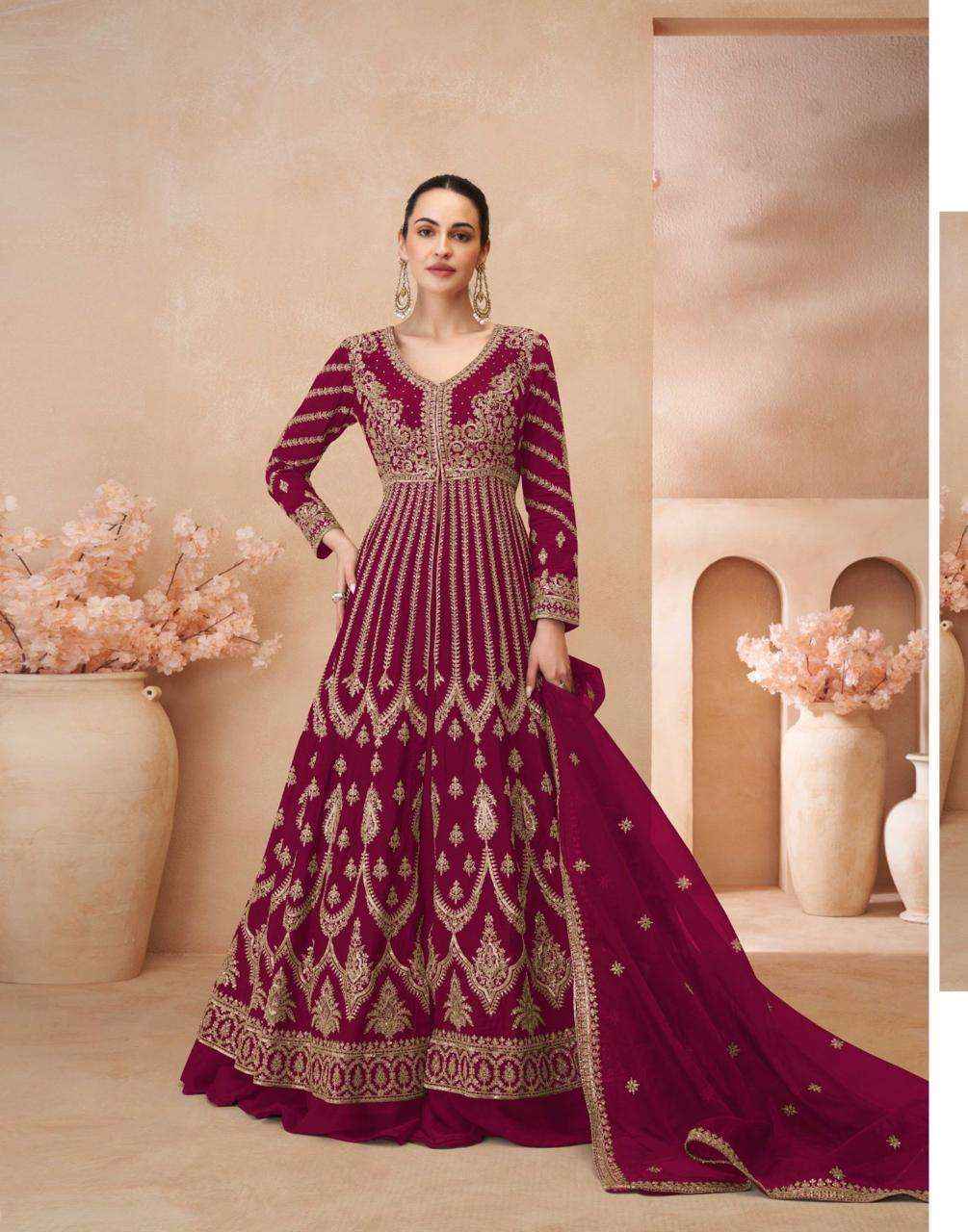 Sayuri Designer Naari Readymade Real Chinon Silk Dress (5 pcs Catalogue)