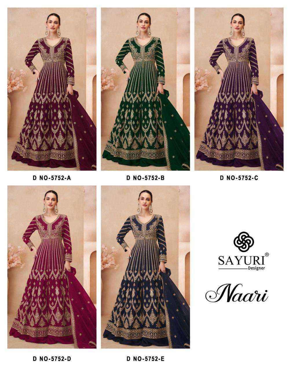 Sayuri Designer Naari Readymade Real Chinon Silk Dress (5 pcs Catalogue)