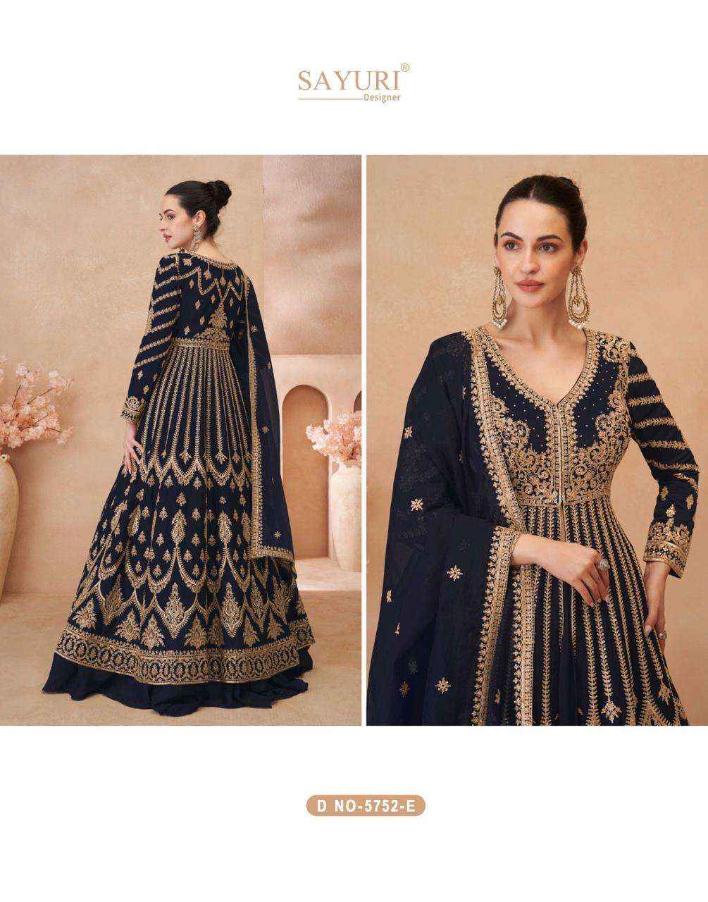 Sayuri Designer Naari Readymade Real Chinon Silk Dress (5 pcs Catalogue)