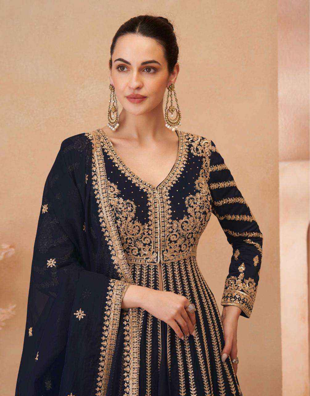 Sayuri Designer Naari Readymade Real Chinon Silk Dress (5 pcs Catalogue)