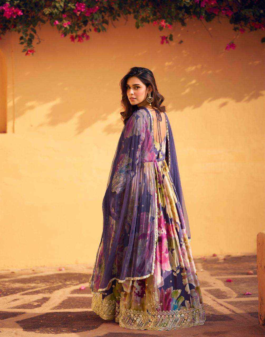 Sayuri Designer Rani Readymade Chinon Silk Dress 5 pcs Catalogue