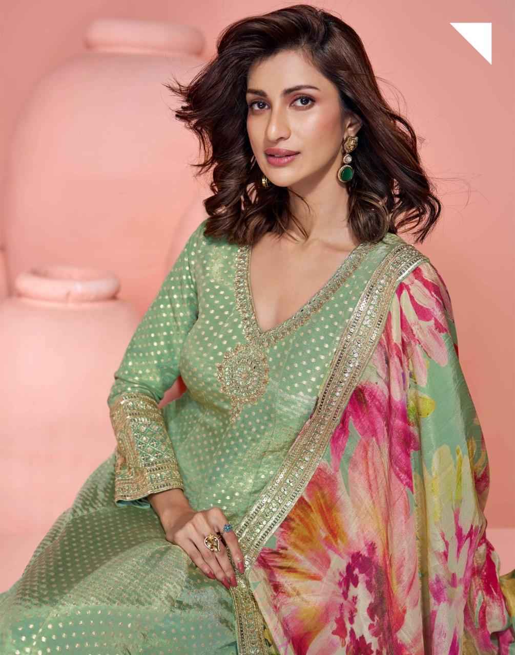 Sayuri Designer Sikha Readymade Viscouse Organza Silk Dress 3 pcs Catalogue