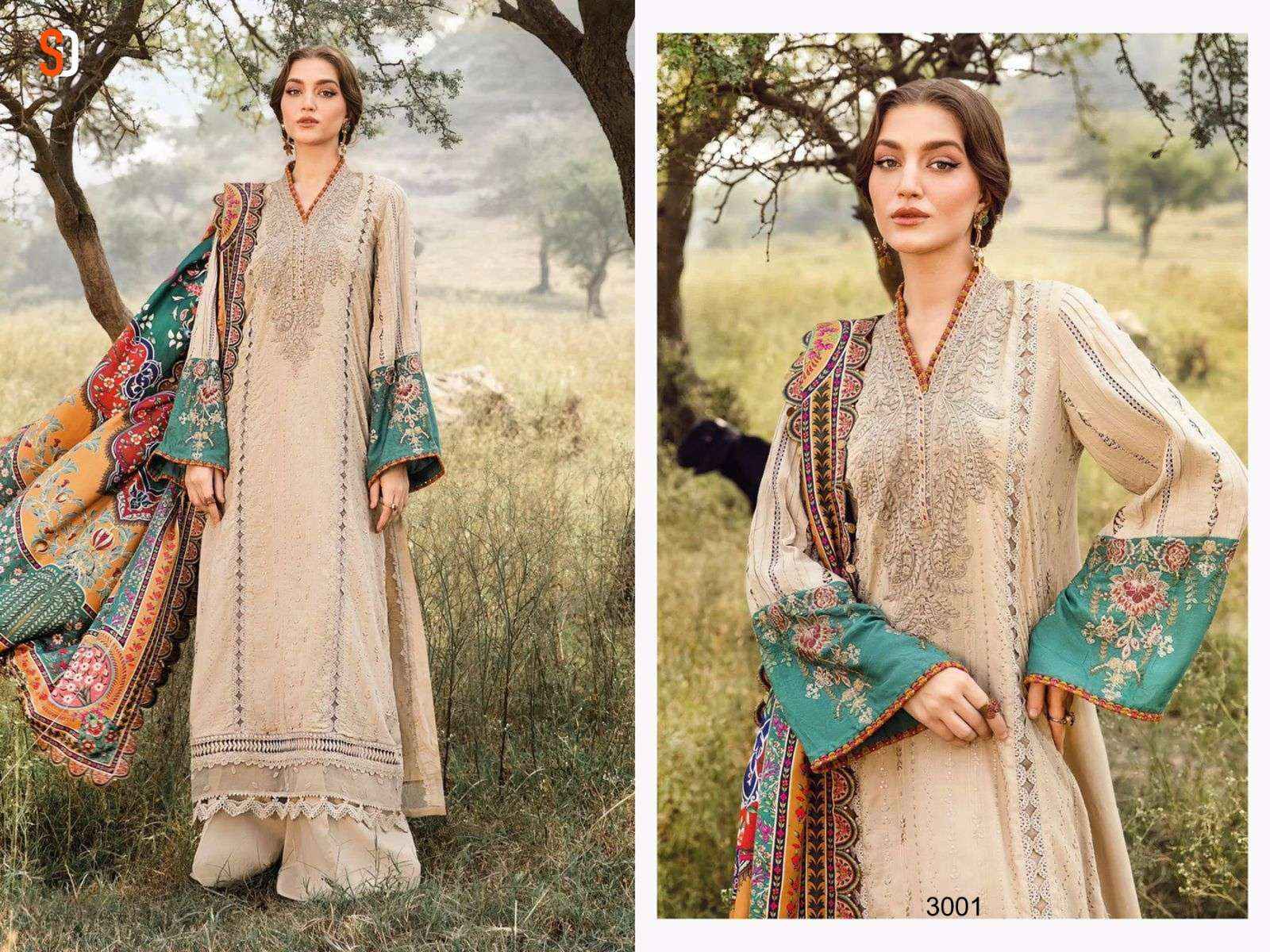 Shraddha Designer Maria B Vol-3 Viscouse Rayon Dress Material (3 pcs Catalogue)