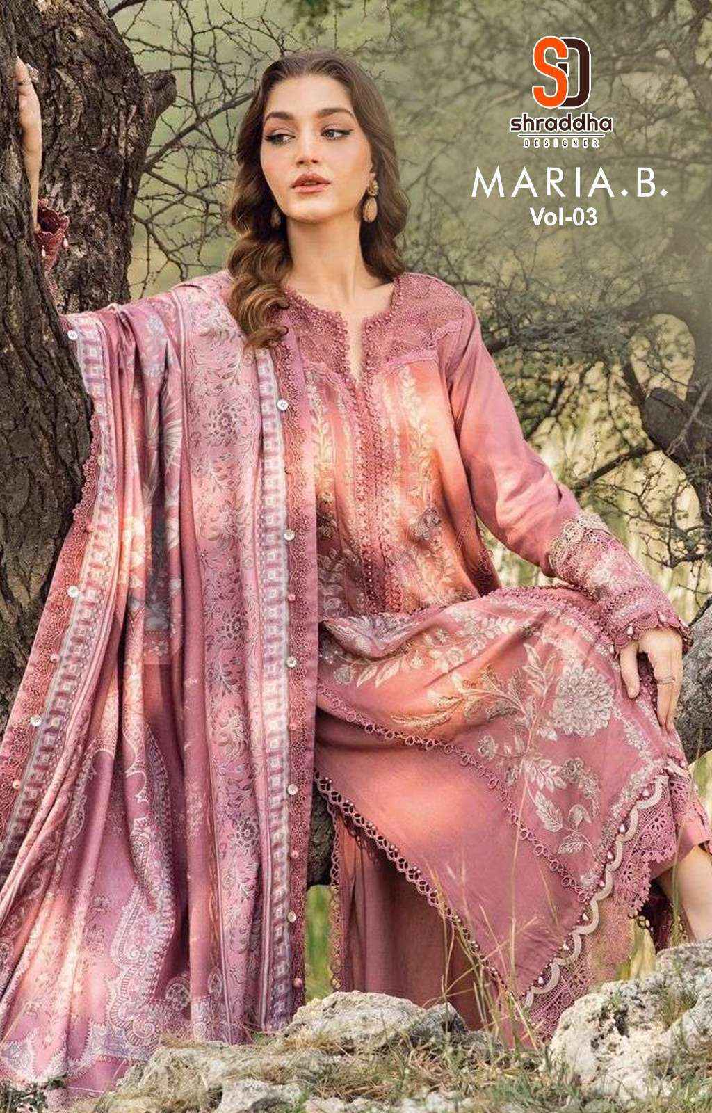 Shraddha Designer Maria B Vol-3 Viscouse Rayon Dress Material (3 pcs Catalogue)