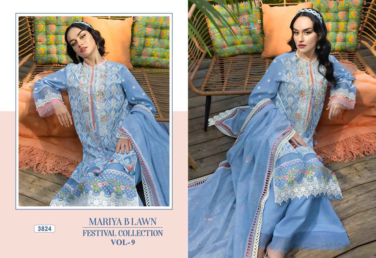 Shree Fabs Mariya B Lawn Festival Collection Vol 9 Cotton Dress Material 6 pcs Catalogue