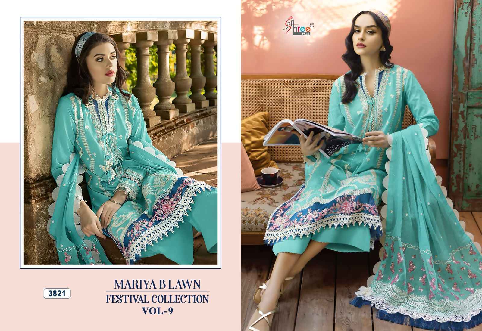 Shree Fabs Mariya B Lawn Festival Collection Vol 9 Cotton Dress Material 6 pcs Catalogue