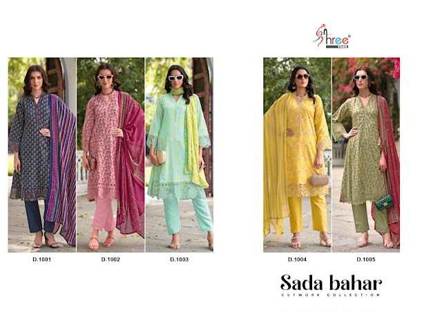 Shree Fabs Sada Bahar Cotton Dress Material 5 pcs Catalogue