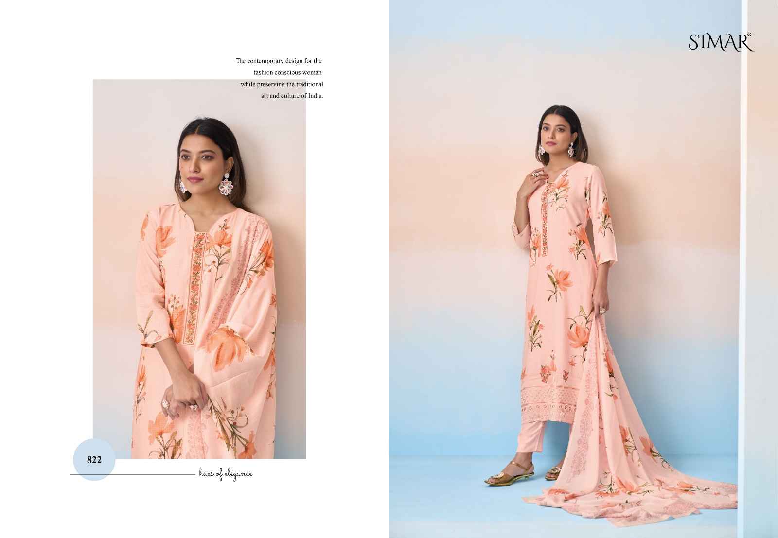 Simar Hamsa Viscouse Musline Dress Material 6 pcs Catalogue