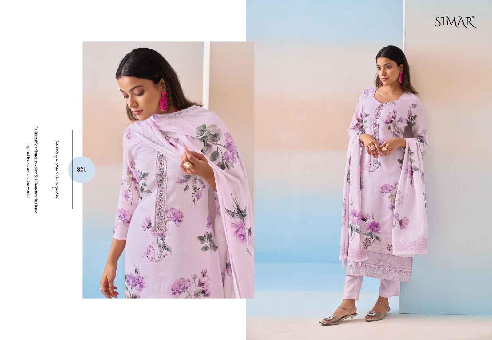 Simar Hamsa Viscouse Musline Dress Material 6 pcs Catalogue