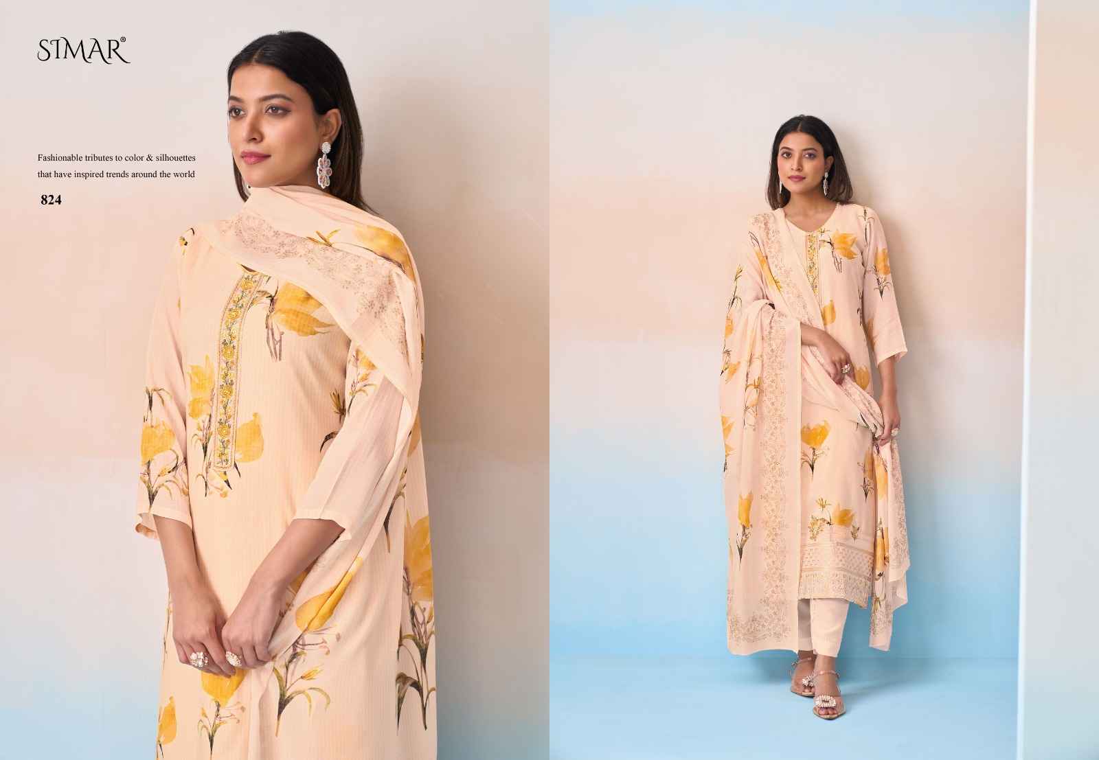Simar Hamsa Viscouse Musline Dress Material 6 pcs Catalogue